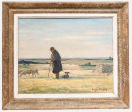 Horace Raoul Colmaire (1875-1965) - Early 20th Century Oil, Shepherd and His Dog