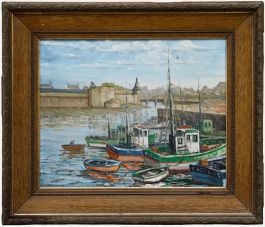 M. Pensec - Framed 20th Century Oil, Le Port de Concarneau