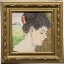 Peter Samuelson (1912-1996) - 20th Century Oil, Lady with the Peach Hairclip