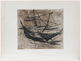 Betty Connal Peebles (1935-1999) - 20th Century Collagraph, Baleaux Bruns