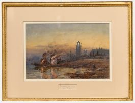 John Mogford RA (1821-1885) - Framed Watercolour, Between the Lights