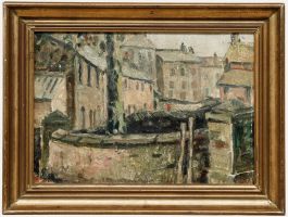 Framed Early 20th Century Oil - City View