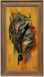 Wilhelm Schmidt (1878-1958) - Framed 1911 Oil, Mallard & Thrush
