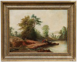 W. Göllner - 19th Century Oil, Crossing the Lake
