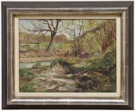 Otto Hellmeier (1908-1996) - 20th Century Oil, Stream at the Edge of the Forest