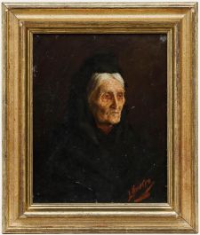 E. Hunter - Late 19th Century Oil, Lady in Mourning