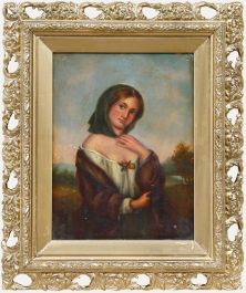 Framed Late 19th Century Oil - Portrait of a Young Woman