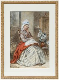 Anna Maria Charretie (1819-1875) - 1870 Watercolour, Wandering Thoughts