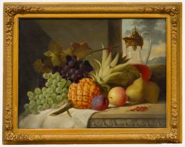 Framed 1916 Oil - Still Life with Fruit