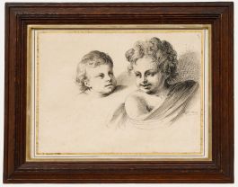 Joseph Dorffmeister (1764-1806) - Pen and Ink Drawing, Putti Head Studies