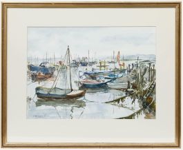 J. McCulloch - Framed 20th Century Watercolour, Morning in the Harbour