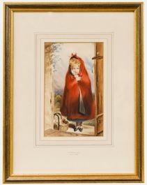 Paul Falconer Poole RA (1807-1879) - 1861 Watercolour, Little Red Riding Hood