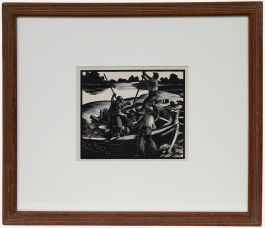 Clare Leighton (1898-1989) - Mid 20th Century Woodcut, Breaking up a Barge