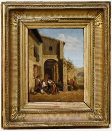 Antoine Dumas - 1858 Oil, Barber Shop