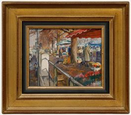 Gerard Meyer (b.1926) - 20th Century Oil, Market in Mulhouse
