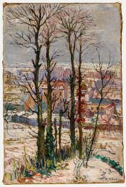 B.A. Andry - Mid 20th Century Oil, City from the Hill
