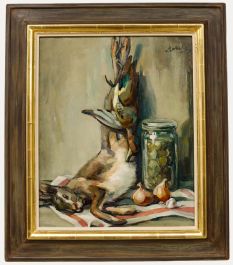 Framed 20th Century Oil - Still Life with Hare