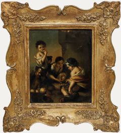 After Bartolome Esteban Murillo (1618-1682) - Oil, Three Boys Playing Dice