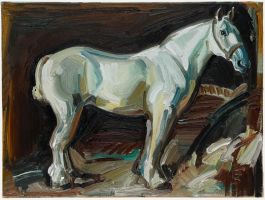 Nick Todhunter - Contemporary Oil, Silverwind in the Stable