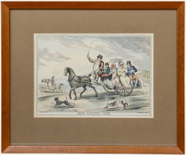Thomas Rowlandson after Thomas H. Hull - 1814 Etching, Irish Jaunting Carr