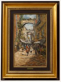Gerardo Giulio De Simone (1936-2020) - Mid 20th Century Oil, A Street in Sanremo
