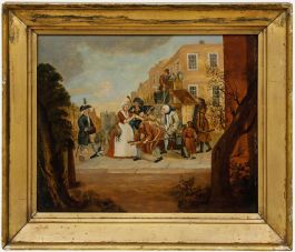 After William Hogarth (1697-1764) - Early 19th Century Oil, A Rake's Progress