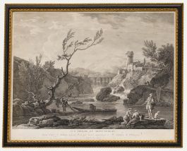 Jean-Jacques Le Veau (1729-1786) - Framed Engraving, Vue Proche du Mont-Ferrat