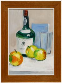 Maurice Mourlot (1906-1983) - Framed 20th Century Oil, Cognac and Apples