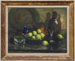 Framed Mid 20th Century Oil - Still Life with Lemon