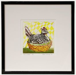Peter Carreras (b.1921) - Framed 1991 Etching, Hen on Nest