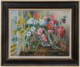 Gwen Whicker (1900-1966) - Framed Mid 20th Century Oil, Flower Piece