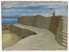 Aingelda Redmond (b.1927) - 2008 Oil, The Cobb, Lyme Regis