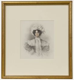 William Moore (1790-1851) - 1829 Graphite Drawing, Portrait of Sarah Flower