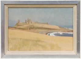 Aingelda Redmond (b.1927) - 20th Century Oil, Dunstanburgh Castle