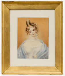 Attrib. Elizabeth Walker (1800-1876) - Watercolour, Portrait of a Regency Lady