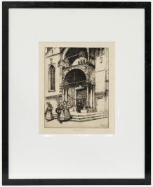 May Louise Greville Cooksey (1878-1943) - Framed 1916 Etching, Verona Cathedral