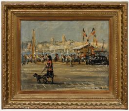 Urs Heinrich Otto Waser (1913-2008) - Framed Oil, At the Ferry Crossing