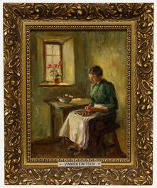 Viktor Markewitsch (1881-1932) - Framed 1929 Oil, By the Window