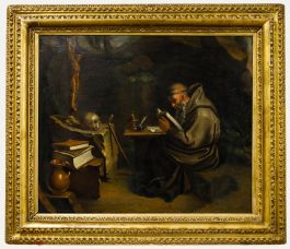 Framed 19th Century Oil - The Hermit