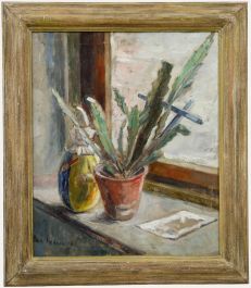 1923 Oil - Still Life with Plant and Clown