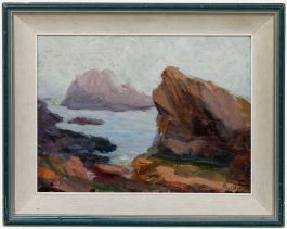 Roy C. Avery - Framed Early 20th Century Oil, Fog Off Cape Ann