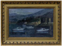 Attrib. Margaret Adelaide Norman (1908-1976) -1974 Oil, Dubrovnik Boats by Night