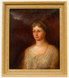19th Century Oil - Lady in Lace