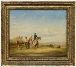 Circle of William Collins (1788-1847) - Framed Oil, Fisherfolk on the Shore