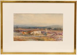 Henry Brittan Willis - Mid 19th Century Watercolour, Cattle on Wotton Common