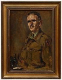 Framed 1945 Oil - Portrait of a Second World War Soldier