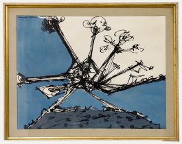 Claude Viseux (1927-2008) - 1958 Oil, Abstract Figure