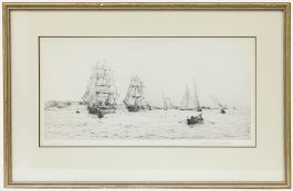 Rowland Langmaid RA (1897-1956) - Framed Etching, Fantome & Valhalla off Cowes