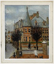 Circle of L. S. Lowry - Framed Early 20th Century Oil, Neighbourhood Stroll