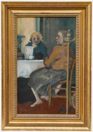 Framed Mid 20th Century Oil - Afternoon Tea